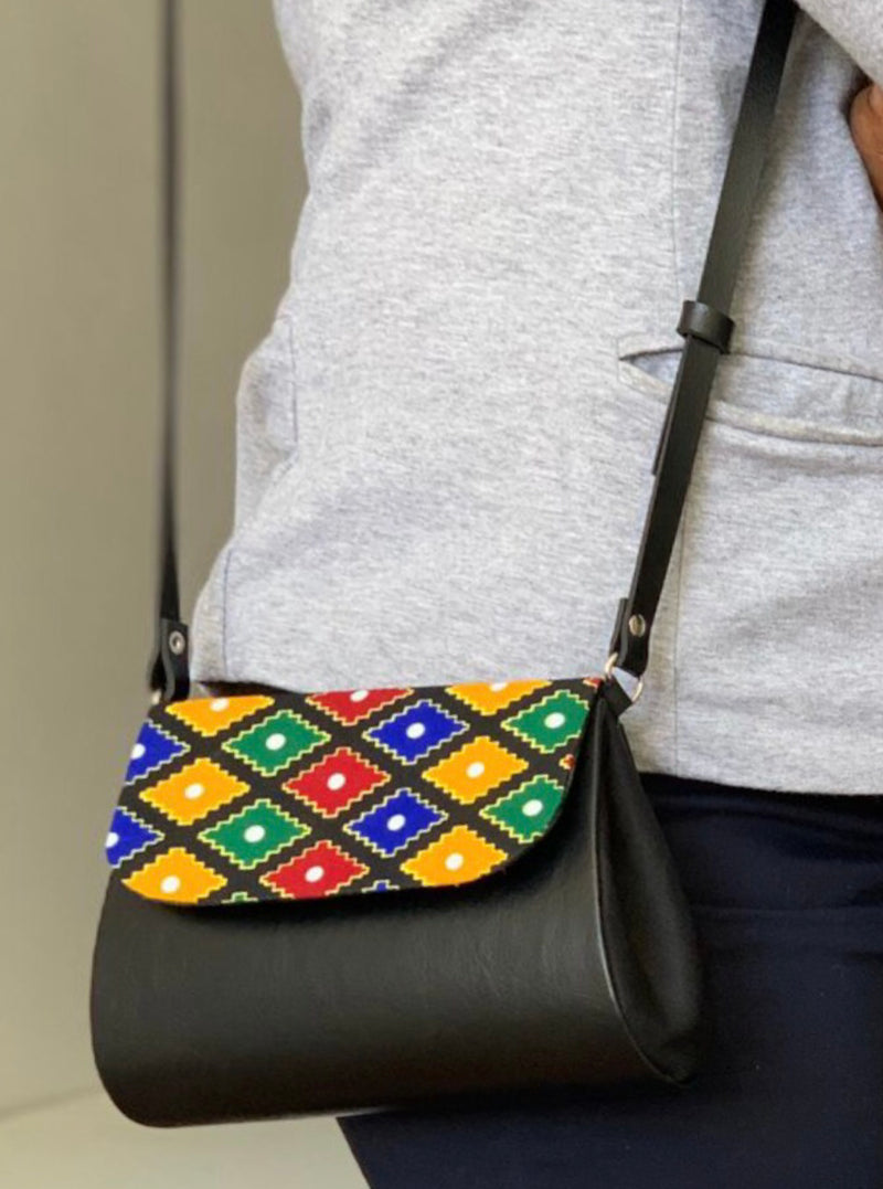 Bolsa Feminina Elegante de Estampa de Geometria Africana